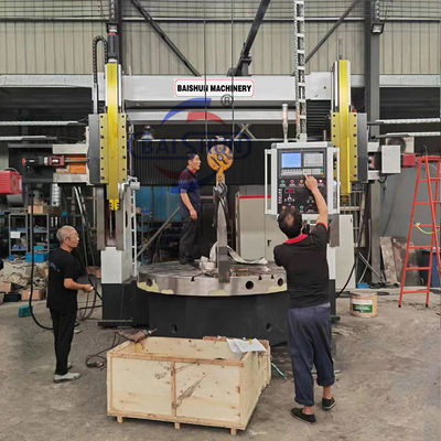 Máy quay cột hai hạng nặng dọc cnc bánh xe máy quay Fanuc / Siemens hệ thống điều khiển